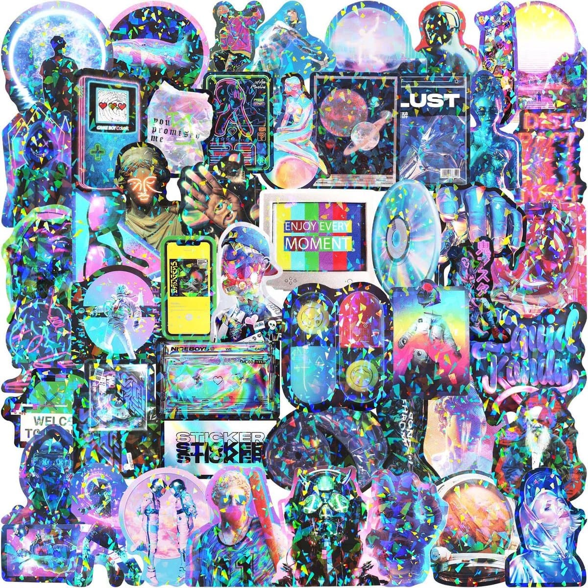 Stickers, Psychedelische Graffiti Stickers voor Koelkast, Fiets, Bagage, Motor, Skateboard, Helm, Gitaar, Koffer, Waterfles, Laptop, Macbook - Afbeelding 1