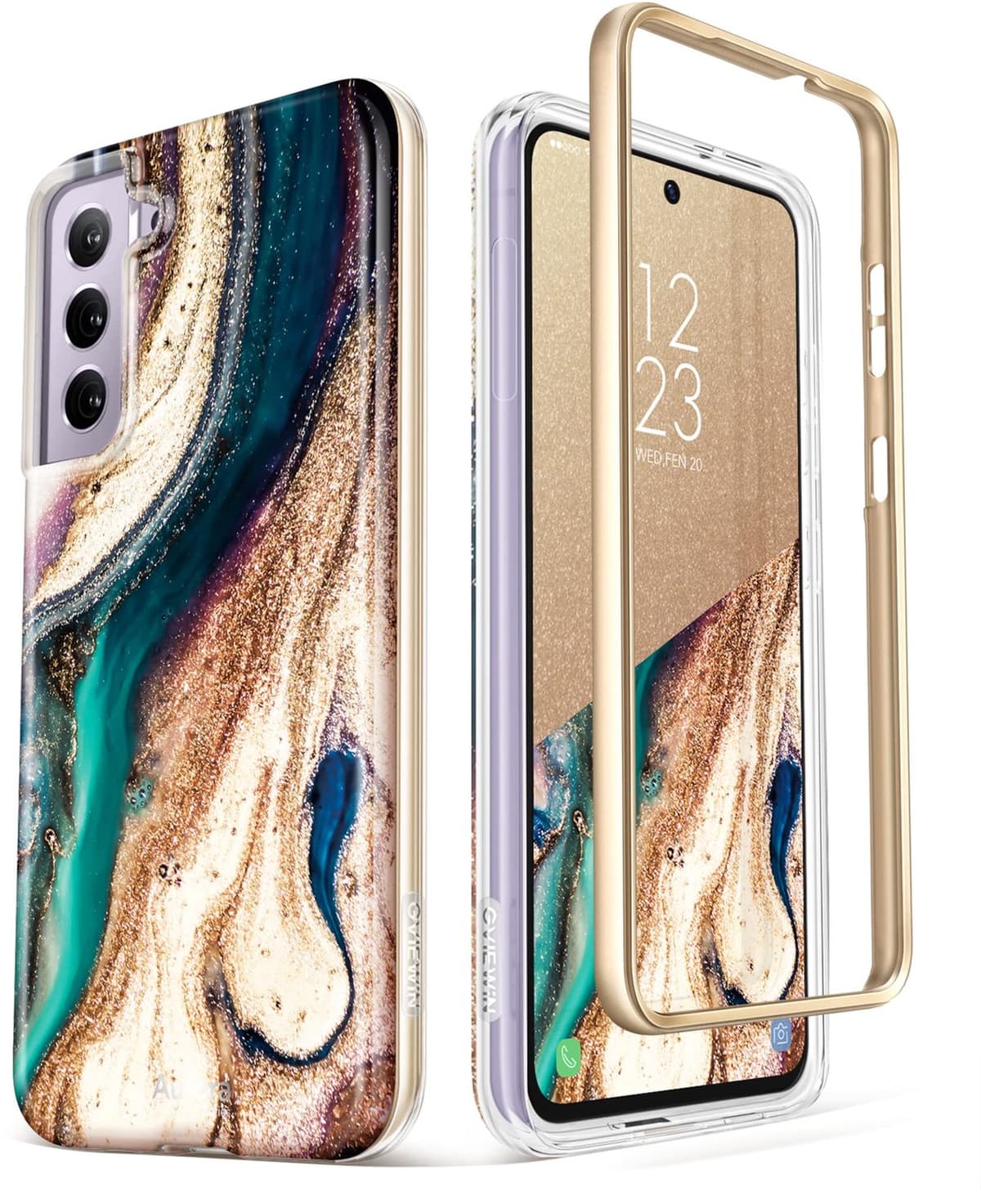 Samsung Galaxy S21 Fe Hoesje met Marmerpatroon en Quicksand - Afbeelding 1