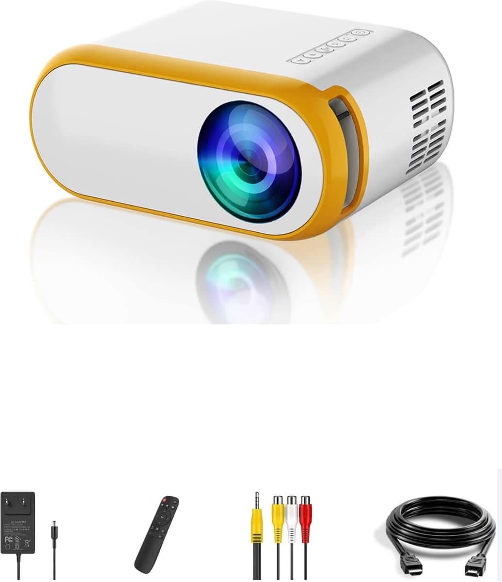 Mini Beamer - Projector - Mini Video Beamer - Wifi - 1080P Full HD - Draagbare Projector - Compatibel met iPhone/Samsung/Hauwei/TV Stick/TV-Box/HDMI/USB/TF/SD-Karte/VGA/AV-Audio - Afbeelding 1