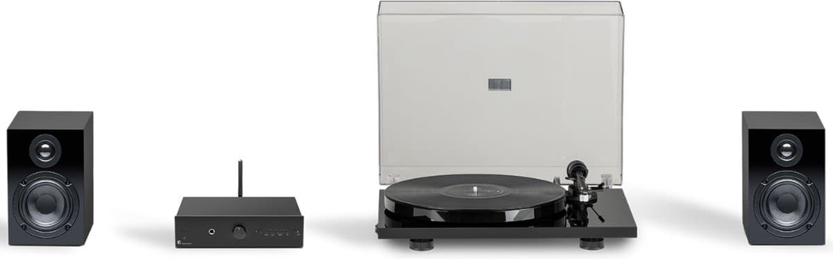 Pro-Ject True Hifi Stereo Set E Phono - Platenspeler - Stereo Versterker - Twee Boekenplank Speakers - Zwart/Zwart/Zwart - Afbeelding 1