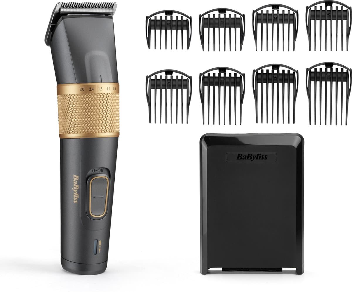 BaByliss Graphite Precision Tondeuse - 26 Kniplengtes (0.6mm - 28mm) - 8 opzetstukken - 160min draadloos gebruik - E987E - Afbeelding 1