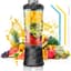Elektrische Shakebeker- Met Mixer - Lekvrije Proteïne Shaker - Proteïne Shaker Bottle - USB-C Oplaadbaar - Blender To Go - 600ML - Zwart & Blauw