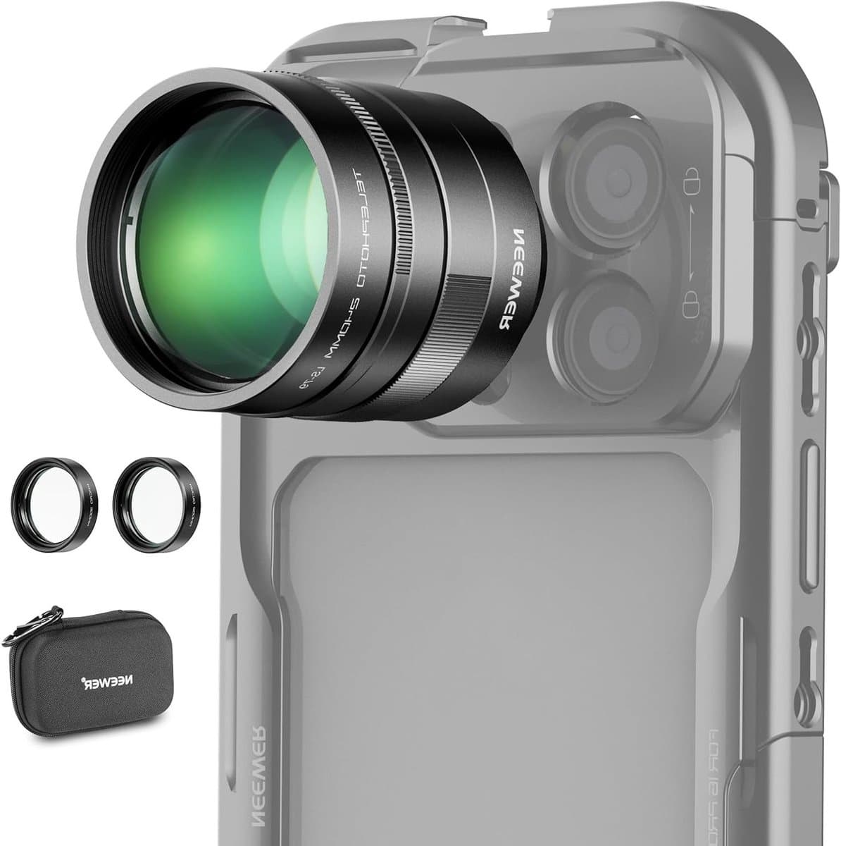Converter met 200mm en 300mm Macro Lenzen voor Telelens van Smartphone, Compatibel met iPhone, Android en Samsung, Ideaal voor Natuurfotografie en Close-ups - Afbeelding 1