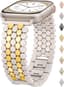 Original Honeycomb Link Bracelet Compatible with Apple Watch 38/40/41/42/44/45/46/49mm,Elegant Metal Women Strap for - ShopVlot