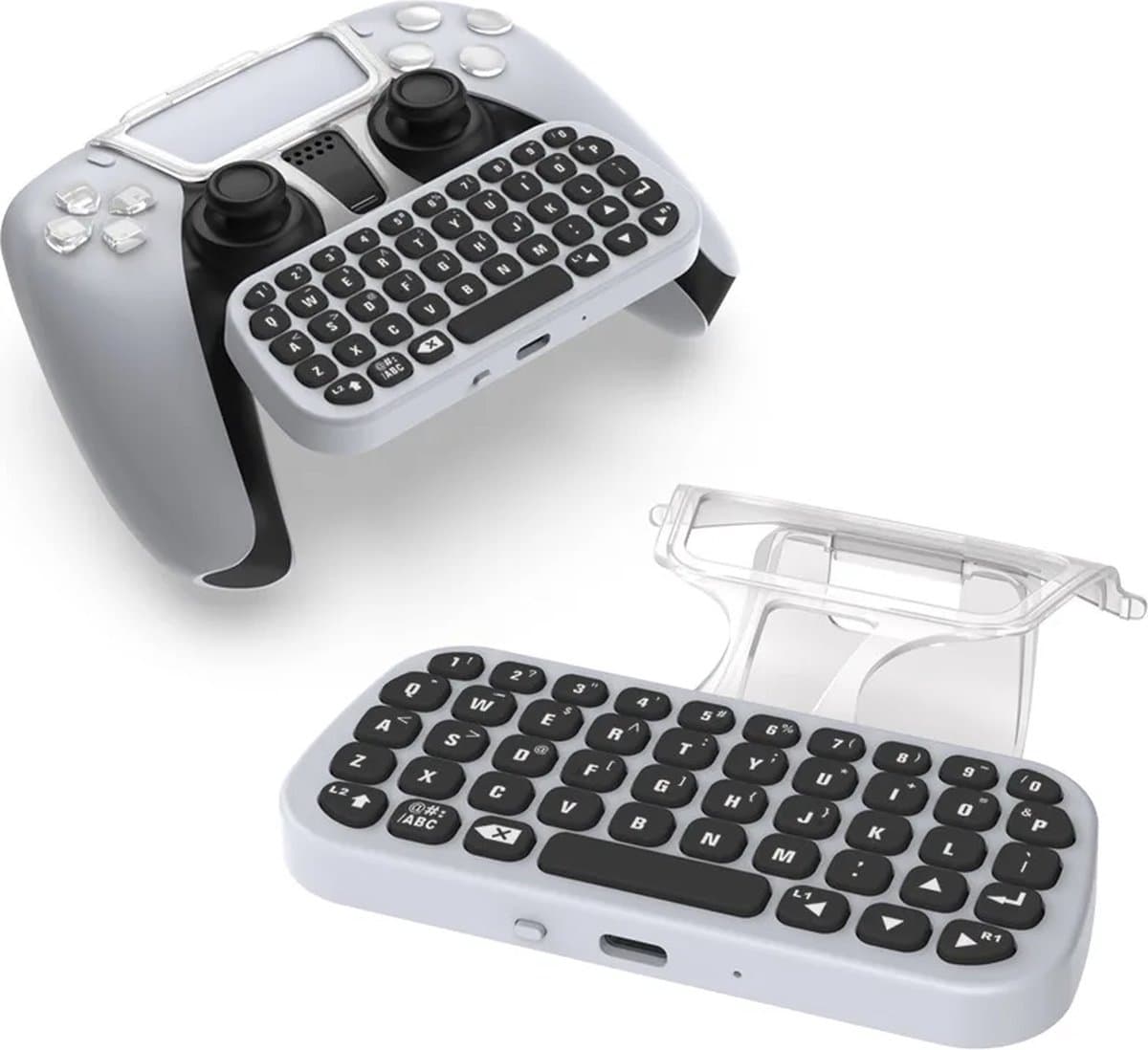 DrPhone GameBoard - Draadloze Toetsenbord PS5-controller – Bluetooth Aansluiten - Keyboard – PS5 Accessoires - Wit - Afbeelding 1