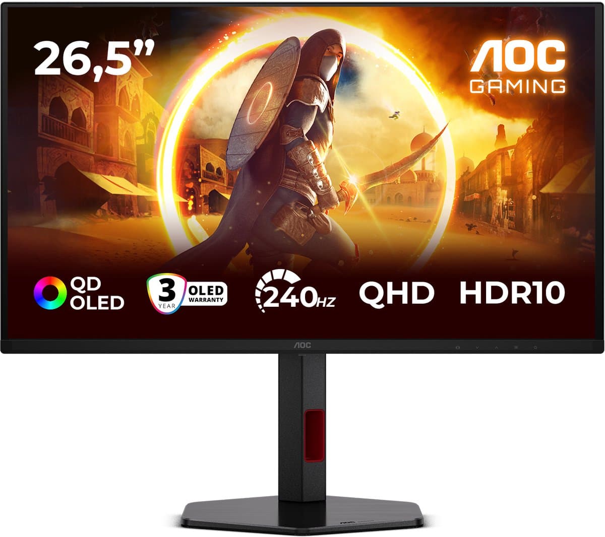AOC G4 Q27G4ZDR - QHD OLED Gaming Monitor - 240hz - HDMI 2.1 - USB-Hub - Ergonomisch Design - 27 inch - Afbeelding 1