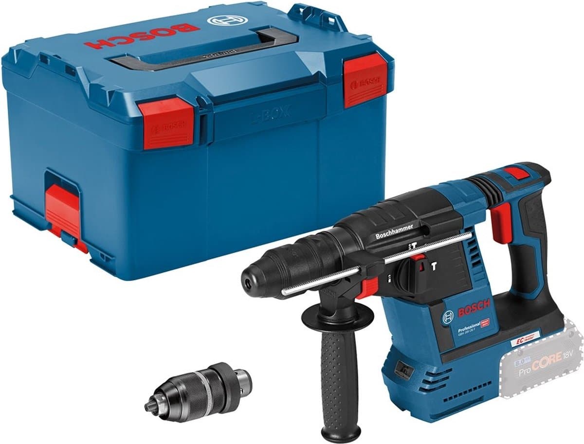 Bosch Professional GBH 18V-26 F Accu combihamer SDS-plus 2,6J + snelwisselboorkop + stofafzuiging 18V Basic Body in L-Boxx - 061191000K - Afbeelding 1
