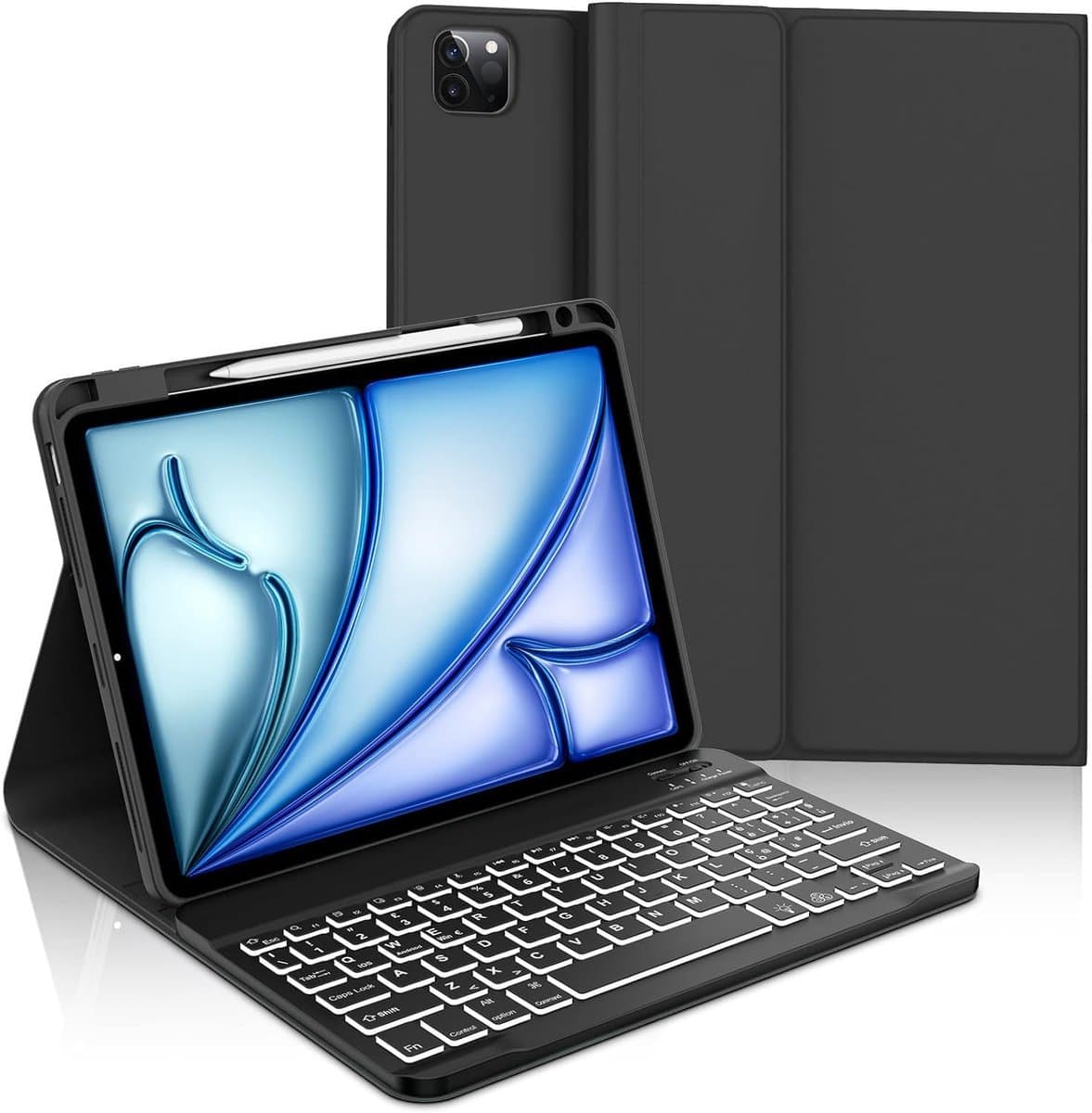 Verlicht Toetsenbord Cover voor iPad Air 11 (M2/M3) en iPad Pro 11 inch QWERTY AZERTY - Afbeelding 1
