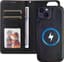 Hoes voor mobiele telefoon voor iPhone 14/iPhone 13, MagSafe compatibel, magnetische klaphoes, afneembare 2-in-1, 360° stootvaste beschermhoes met draadloos opladen, RFID-blokkering en