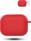 Hoesje voor Apple AirPods Pro 3 draadloze hoofdtelefoon, daunke zachte siliconen beschermhoes, huidvriendelijke hoes met karabijnhaak, volledige bescherming, rood