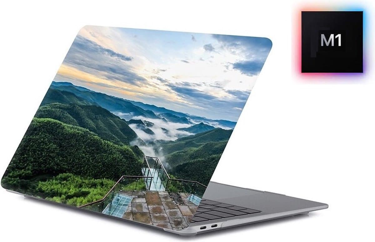 Laptophoes - Geschikt voor MacBook Air 13 inch Hoes - Case Voor Air M1 2020 (A2337) - Hout - Afbeelding 1