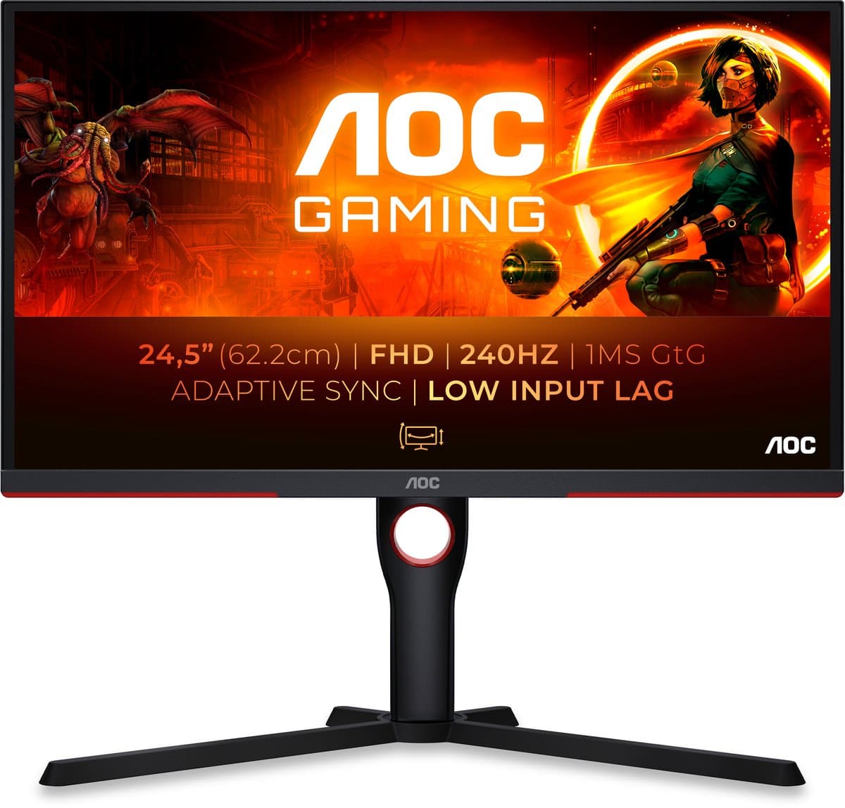 AOC 25G3ZM - Full HD Gaming Monitor - 240hz - Verstelbaar - 25 Inch - Afbeelding 1