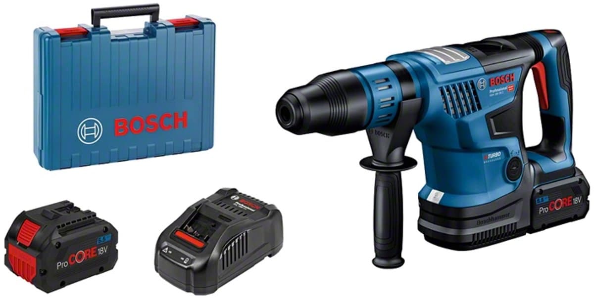 Bosch Professional GBH 18V-36 C Accuboormachine - BITURBO - Met 2x 18V (5.5Ah) accu's en lader - In koffer - Afbeelding 1