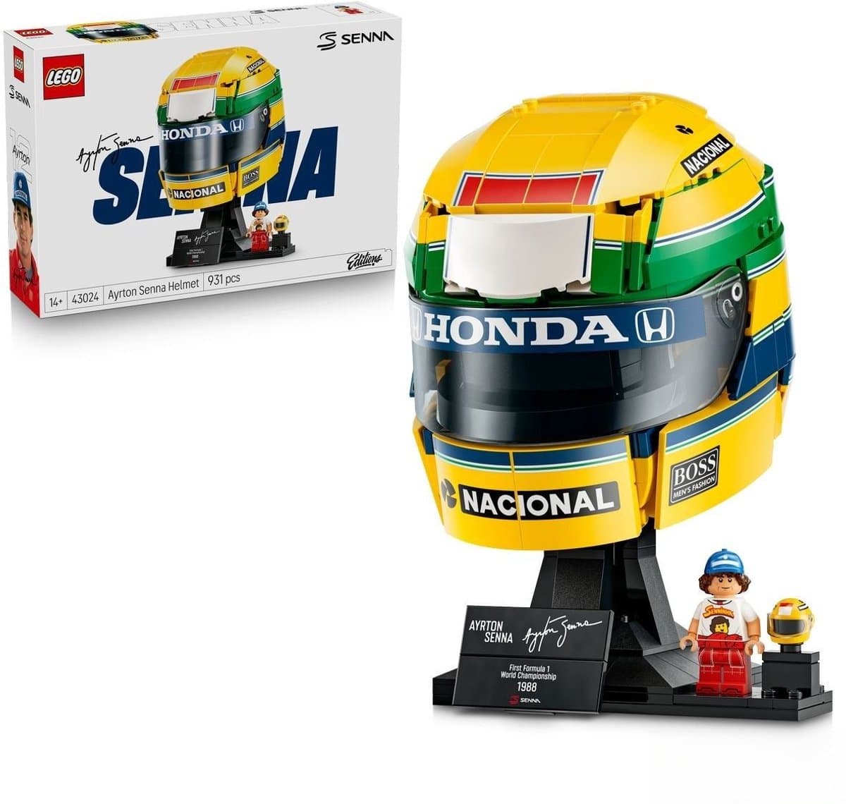 LEGO Editions Helm van Ayrton Senna F1 Auto Helm Bouwpakket voor Kinderen en Tieners 43024