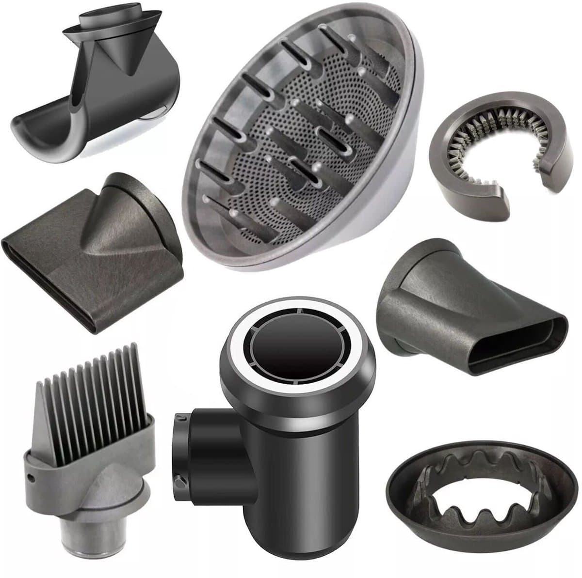 Dyson Supersonic Opzetstukken/Accessoireset van Plus.Parts® geschikt voor Dyson - 8 delig! - Afbeelding 1