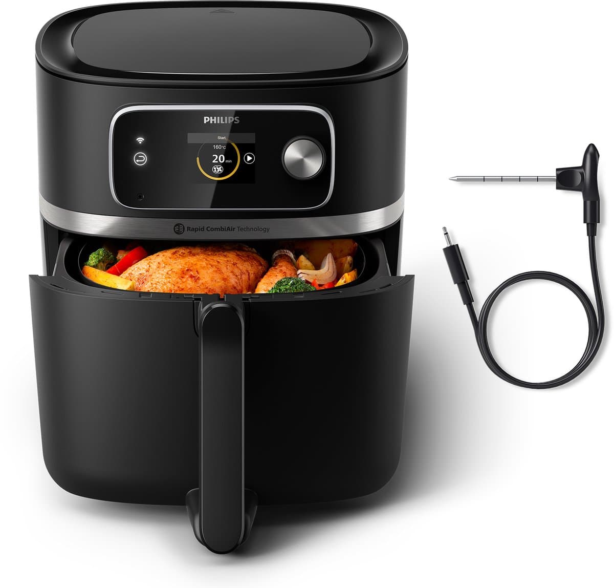 Philips 7000 Series Airfryer - Combi XXL Connected - HD9880/90 - Rapid CombiAir - 8.3L - Tot 6 personen - Met Voedselthermometer - Afbeelding 1