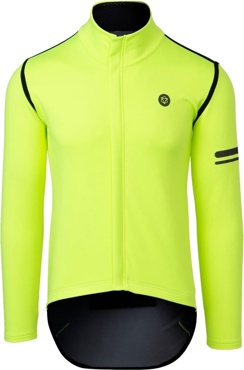 AGU Rain Jersey - Thermoshirt - Heren - Wielrenshirt lange mouwen - Windbestendig - Waterafstotend - Geel - L - eVent DVStretch - Ademend - Afbeelding 1