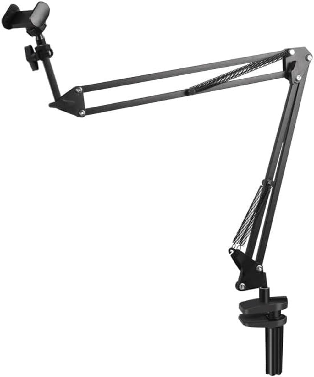 360° verstelbare tablethouder met klem, stabiele aluminium arm voor bed, bank en bureau, compatibel met 4,5-16,1 inch apparaten (iPad, Galaxy Tab, Kindle, mobiele telefoon, schakelaar) - Afbeelding 1