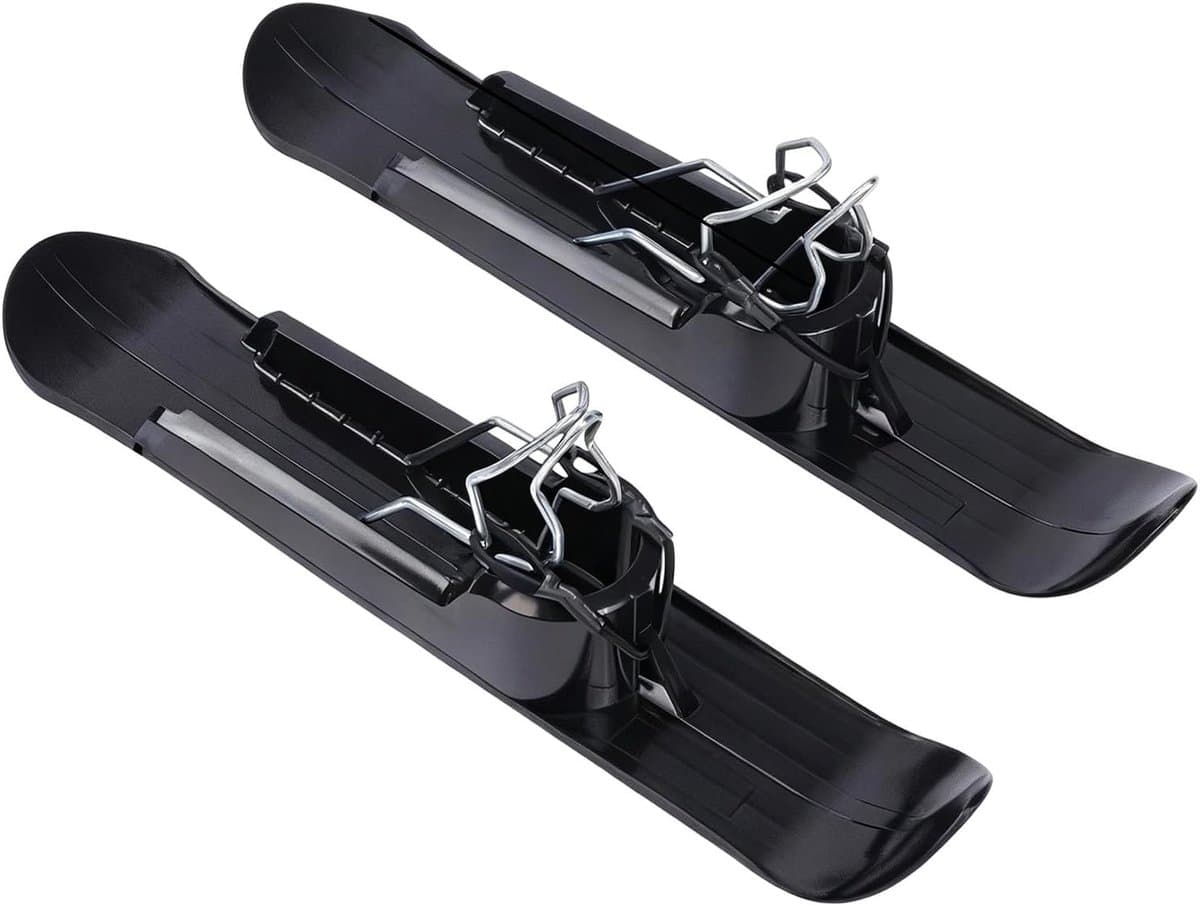 Kinderwagen Ski's - Scooter Slee - Winterpret Buiten - Eenvoudige Installatie - 53 cm Lengte - Zwart - Afbeelding 1
