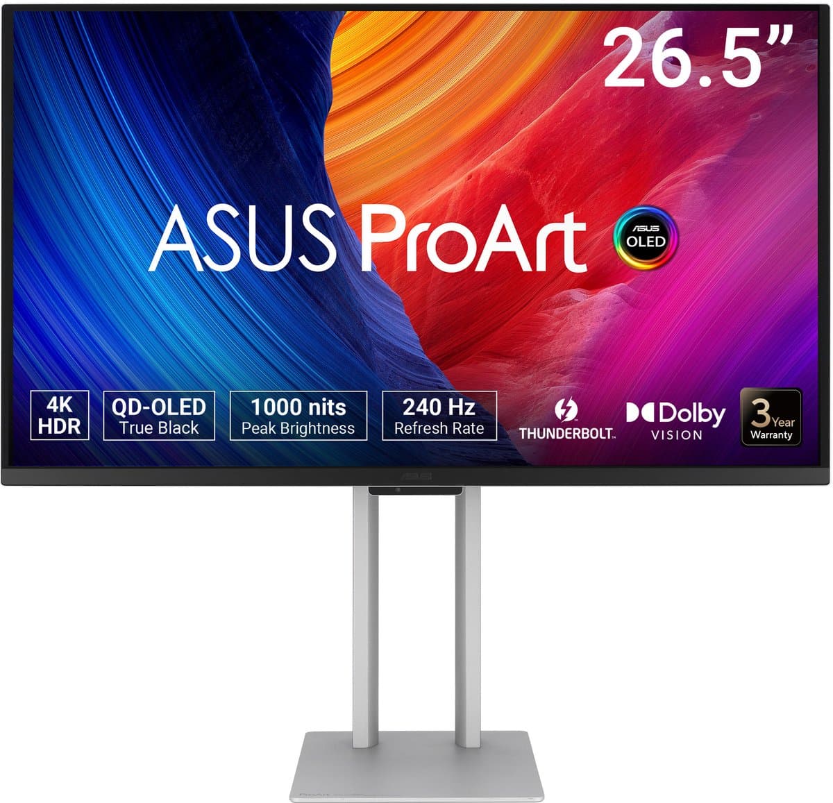 ASUS ProArt Display PA27UCDMR - 4K UHD Grafisch Design Monitor - USB C 96W - USB Hub - Thunderbolt 4 - kleurechtheid ΔE < 1 - 240hz - 0.1ms - 27 inch - Afbeelding 1