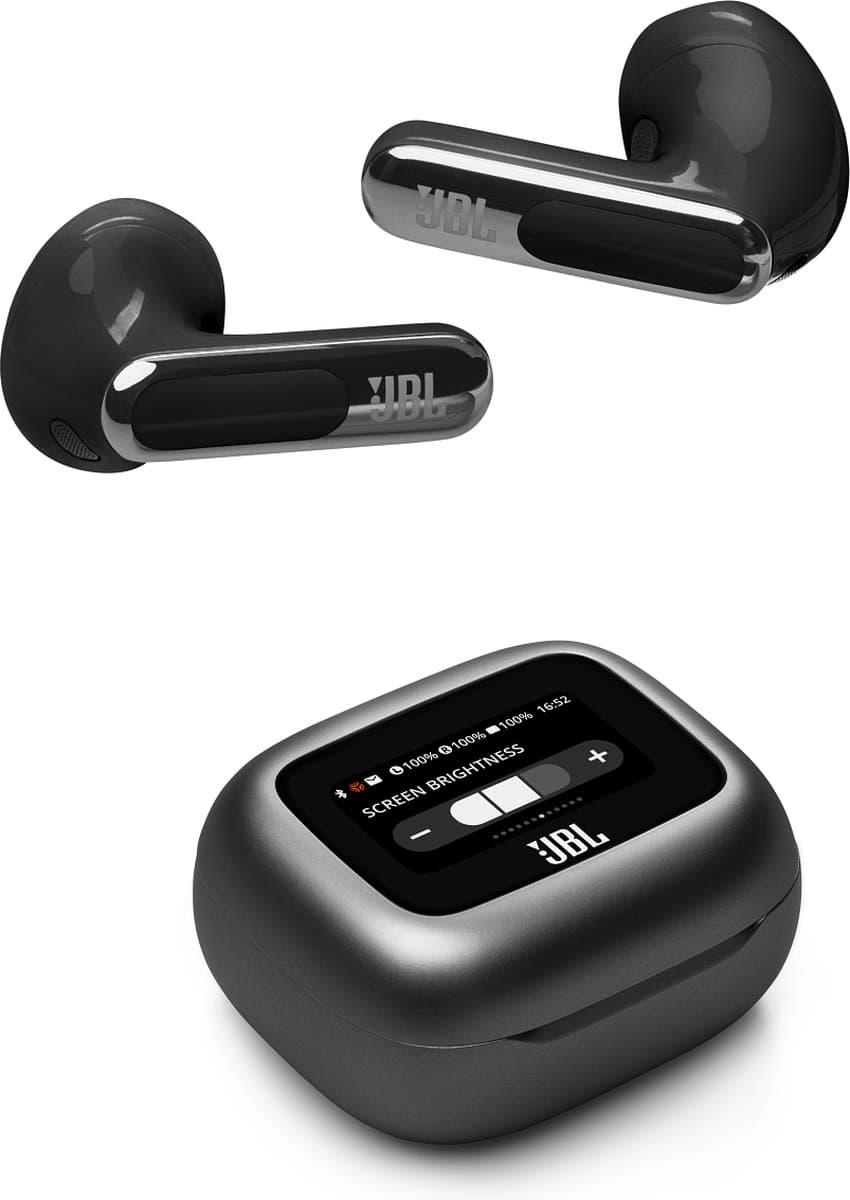 JBL Live Flex 3 - Draadloze Noise Cancelling Oordopjes - Oortjes Draadloos - Smart Charging Case met Display - Bluetooth - Open-fit - 50 uur batterij - Zwart - Afbeelding 1