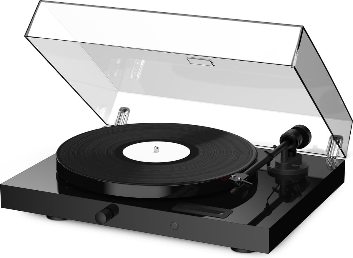 Pro-Ject Jukebox E1 OM5e Platenspeler Ingebouwde Versterker 2x25W - Direct Speelklaar - Kristalhelder Vinylgeluid - Compact & Krachtig Systeem - Pianolak Zwart - Afbeelding 1