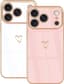 2 stuks hoesje voor iPhone 17 Pro, telefoonhoesje met hartpatroon, zacht TPU-silikon, schokbestendige bumper, beschermhoesje voor iPhone 17 Pro, telefoonhoesje voor meisjes en vrouwen - Wit
