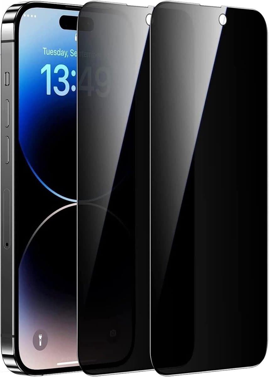 Beschermfolie voor iPhone 15 [2 stuks] anti-spy displaybeschermfolie 9H hardheid display folie pantserfolie privacy - Afbeelding 1