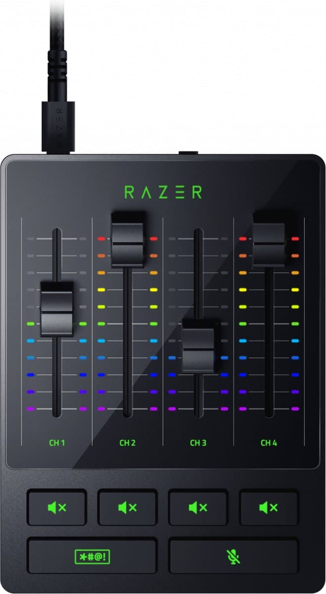 Razer Audio Mixer - 4 Kanaals Analoog Mengpaneel - voor Gaming & Streaming - 48V - Zwart - Afbeelding 1