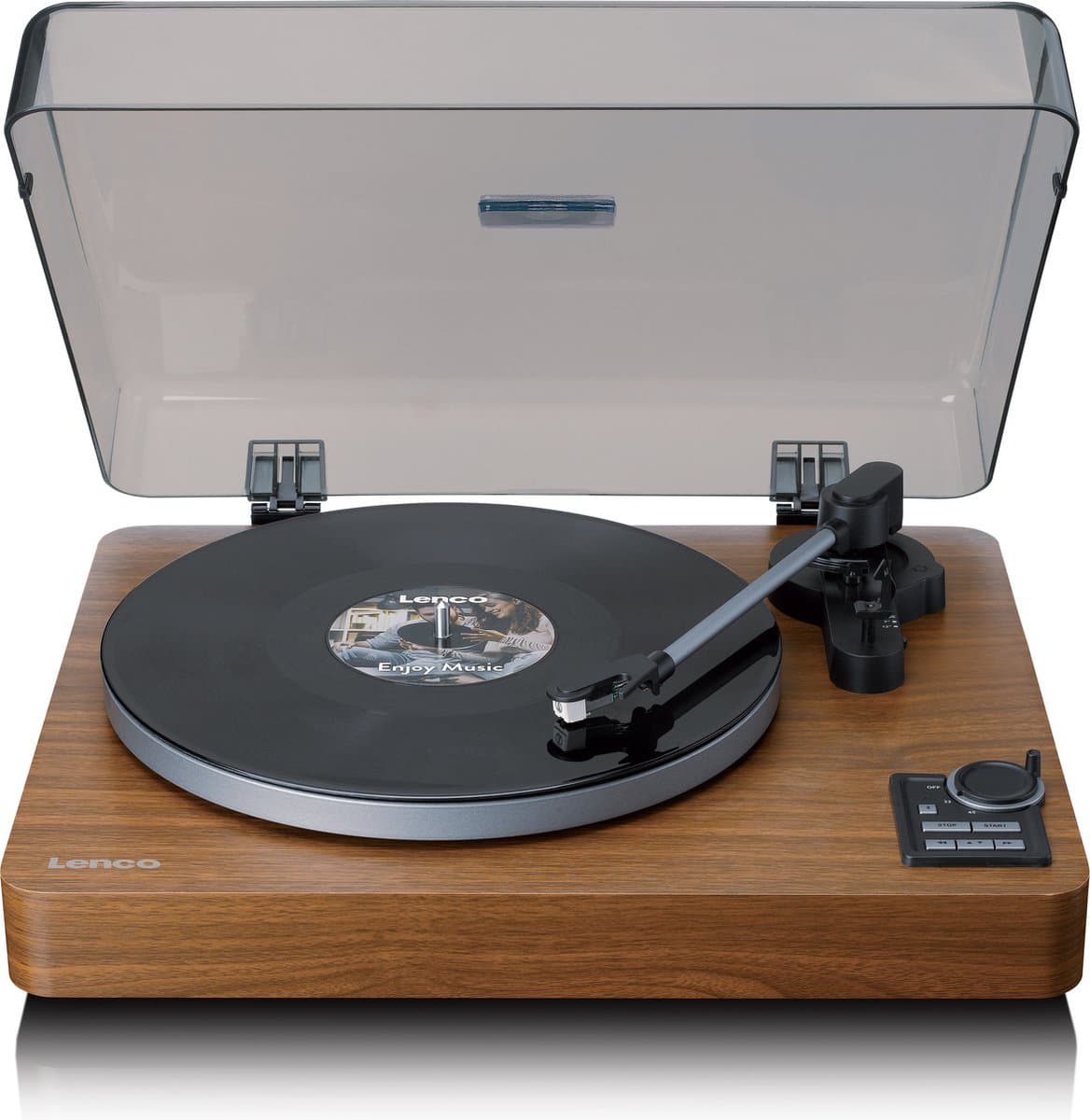 Lenco Platenspeler - Volledig automatische Platenspeler - Bluetooth en Voorversterker - LBTA-165WD - Hout - Afbeelding 1