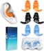 Zwemoordopjes - Waterdicht Oordopjes - Watersport Bescherming - Herbruikbaar Siliconen - 3 Paar - Oranje Zwart Blauw
