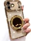 Magnetische hoes voor iPhone 15, magneten draadloos opladen met spiegel ring standaard, telefoonhoes, fonkelende camerabescherming, case glitter TPU hoes luxe diamant beschermhoes voor iPhone