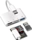 Voor iPhone15 Pro Max Plus (4in1) USB C Hub Type C Usb TF Micro SD Kaartlezer Adapter compatibel voor Samsung voor Apple voor iPad MacBook Muis Toetsenbord Camera Geheugenkaart Flash Drive Charger OTG