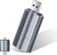 Draadloze Carplay Adapter, 2025 Android Auto Wireless Mini Edition voor iPhone [Type-C en USB, Plug & Play] compatibel met voertuigen, draadloze adapter 2-in-1, 5GHz WiFi, zilver
