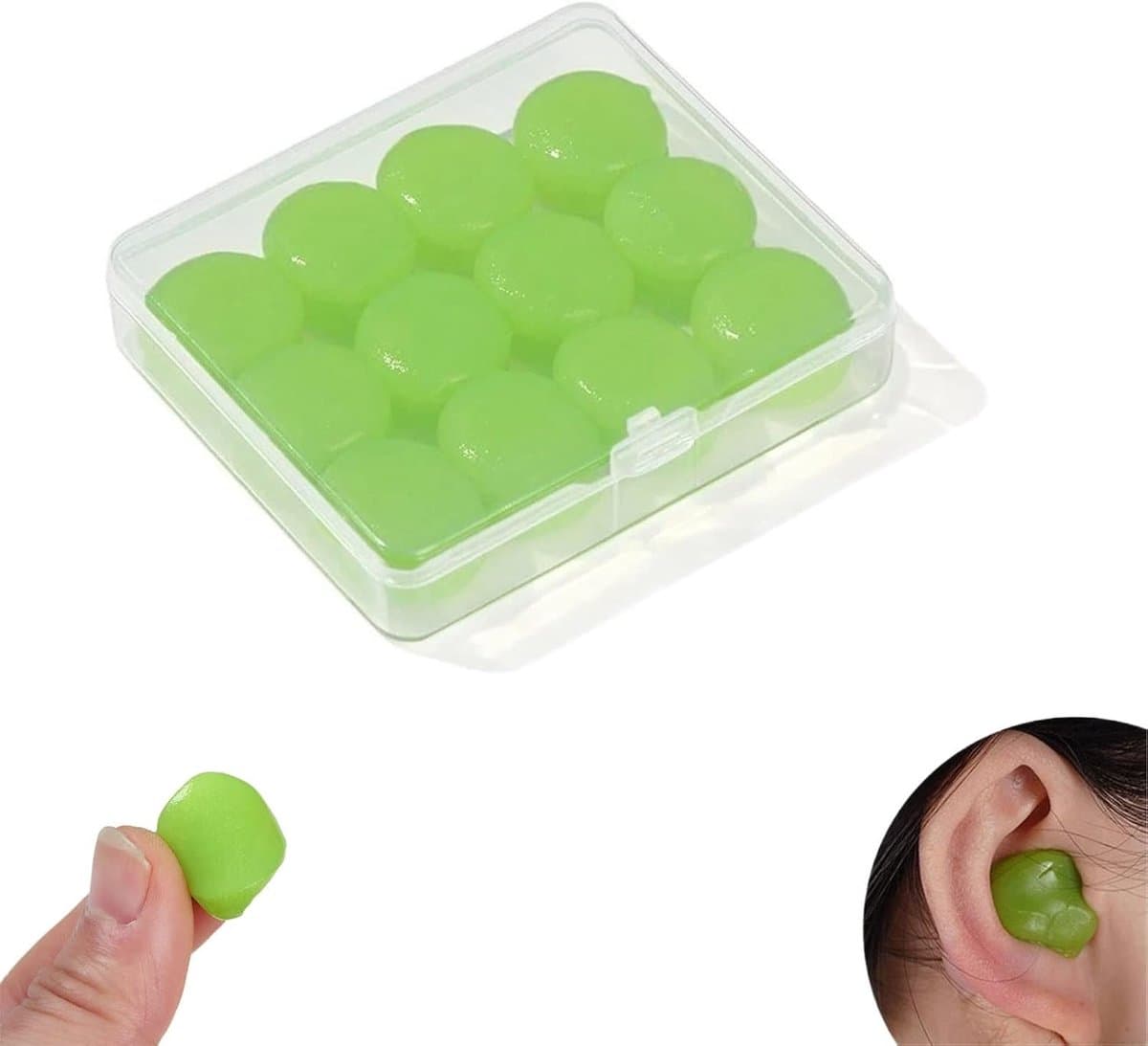 Siliconen Oordopjes - Herbruikbare Doppen - Waterdicht Zwemmen - Vormbaar Comfort - 6 Paar - Transparant - Afbeelding 1