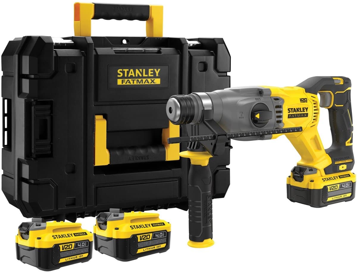 STANLEY FATMAX V20 18V Brushless SDS+ Boorhamer (met 2x 4.0Ah accu en lader) SFMCH900M22-QW - Afbeelding 1