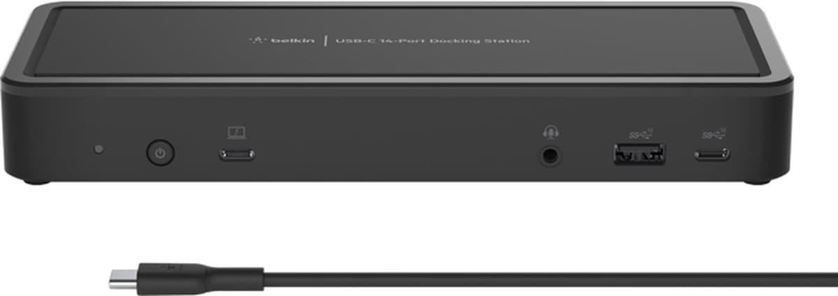 Belkin USB-C Triple Display Dock MST- 14-poorts USB-C-dockingstation, 65 W Power Delivery, 4K-display, 2x HDMI, 2x DisplayPort, 3x USB-C, 5x USB-A en 1x Gigabit Ethernet, USB-C-dock voor Chromebook, Windows PC’s, XP’s en meer - Afbeelding 1