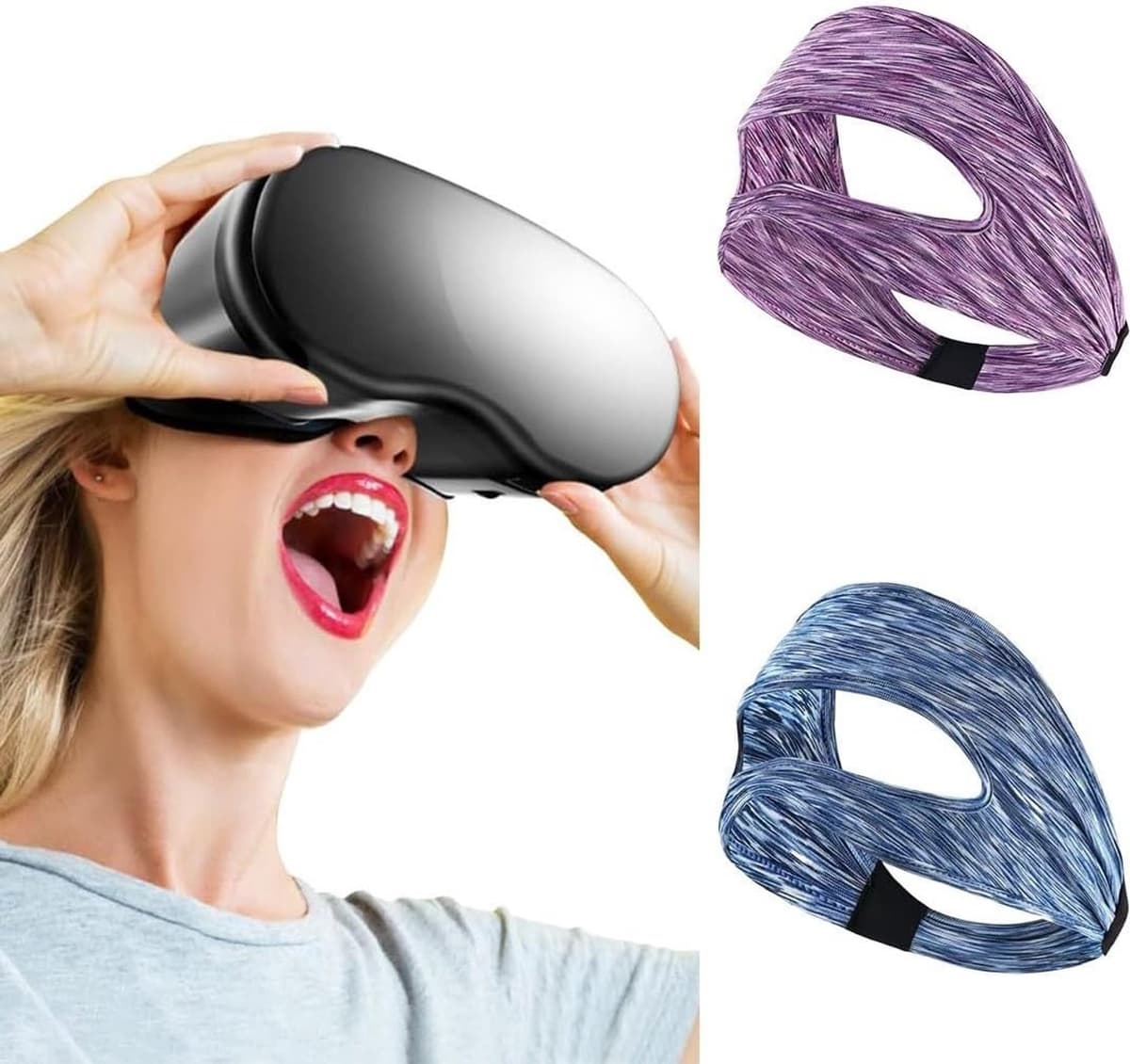 Ademend en Wasbaar VR Masker - Set van 2 voor PS VR2, Meta Quest en Oculus Quest 2 - Perfect voor Comfort en Hygiëne tijdens Virtual Reality Gaming - Afbeelding 1