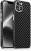 Skin geschikt voor de iPhone 14 Plus Skin/beschermfolie voor de achterkant en zijkanten in een elegante look incl. camerabescherming bescherming tegen krassen (Carbon zwart)