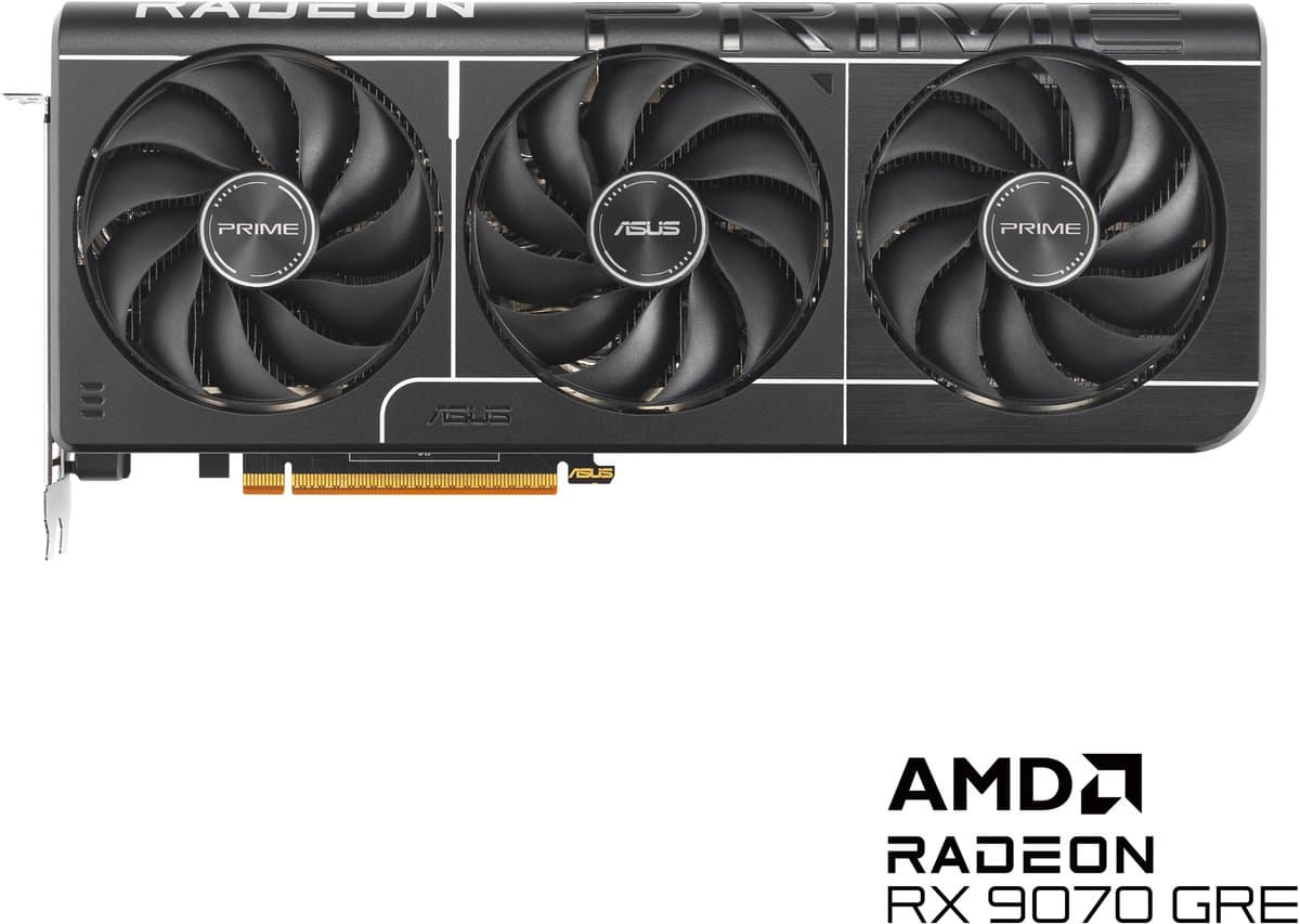 ASUS Prime Radeon RX 9070 GRE OC Edition - Videokaart - 12GB - GDDR6 - PCIe 5.0 - 1x HDMI 2.1b - 3x DisplayPort 2.1a - Afbeelding 1
