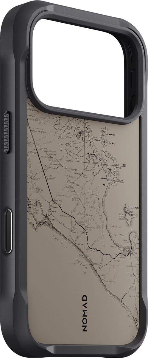 Nomad Rugged hoesje iPhone 18 Pro – Stevige TPU bumpers & Camera Ring – Tactiele Camera Control Knop – 15ft Valbescherming - Beige - Afbeelding 1