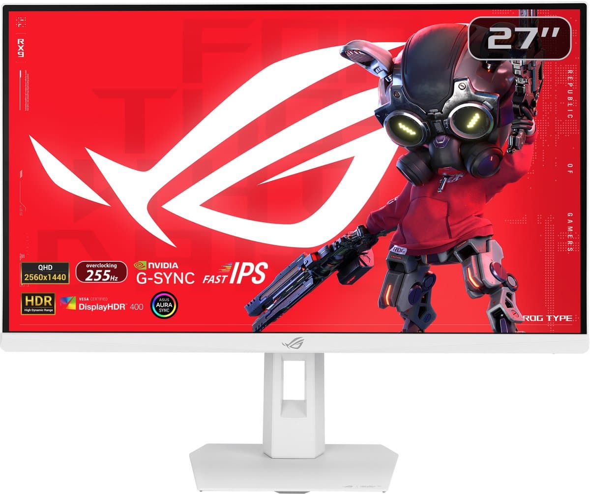 ASUS ROG Strix XG27ACMES-W - QHD Fast IPS Gaming Monitor - USB-C 15W - 255hz - 27 inch - Afbeelding 1