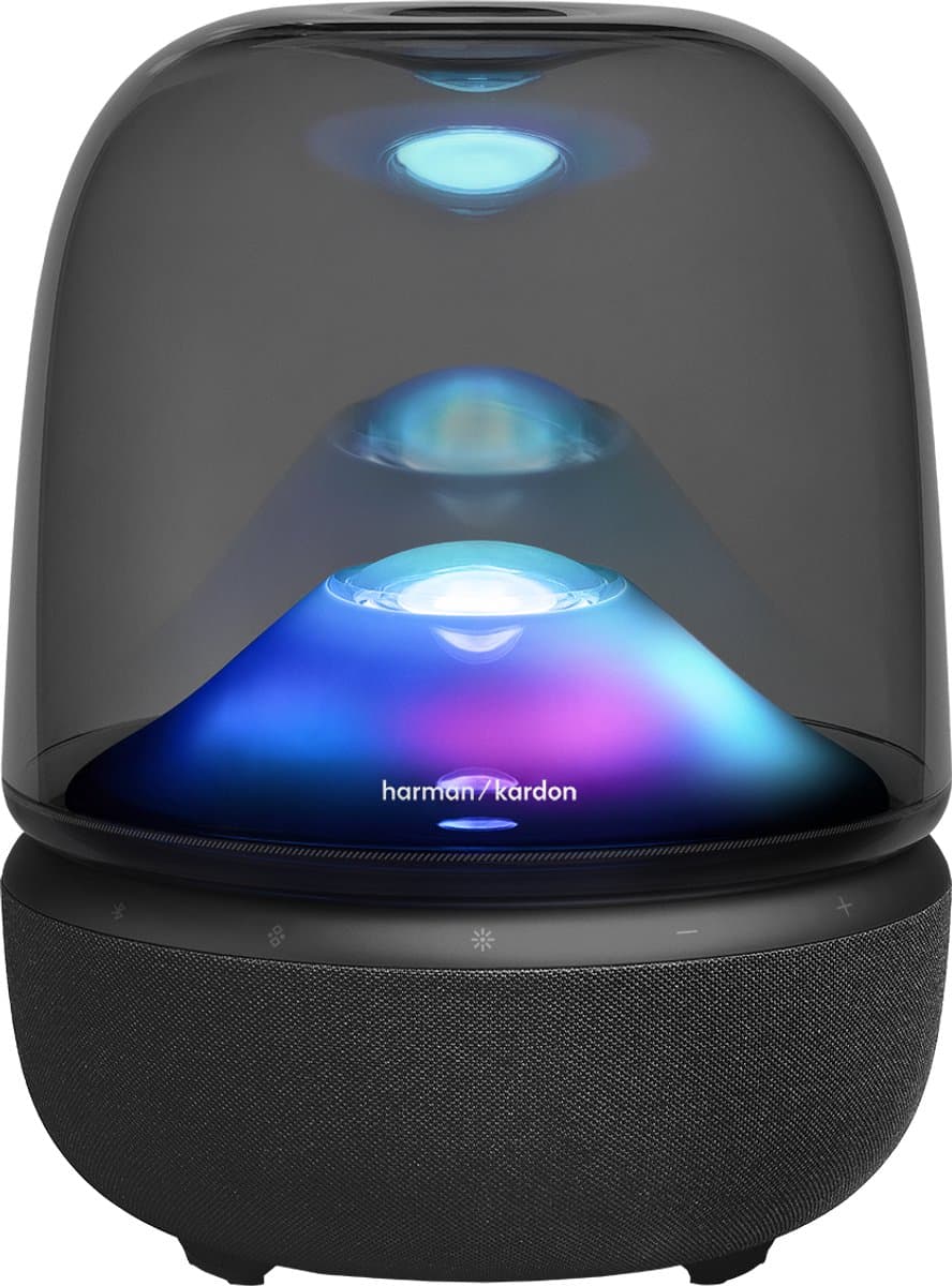 Harman Kardon Aura Studio 5 - Premium Bluetooth Design Speaker - 360° Geluid & Ambient Lighting - Draadloze Luidspreker met Subwoofer - Zwart - Afbeelding 1