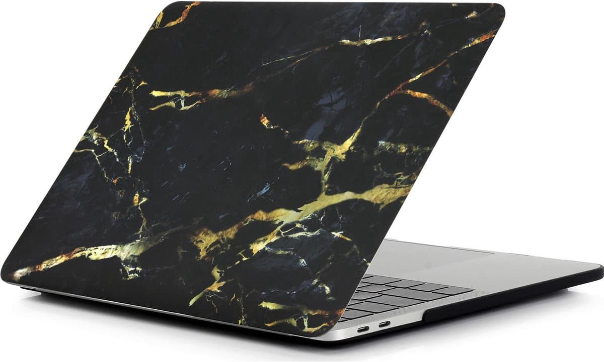 Mobigear Marble - Apple MacBook Pro 16 Inch (2021-2023) Hoes Hardshell MacBook Case - Zwart / Bruin - Afbeelding 1
