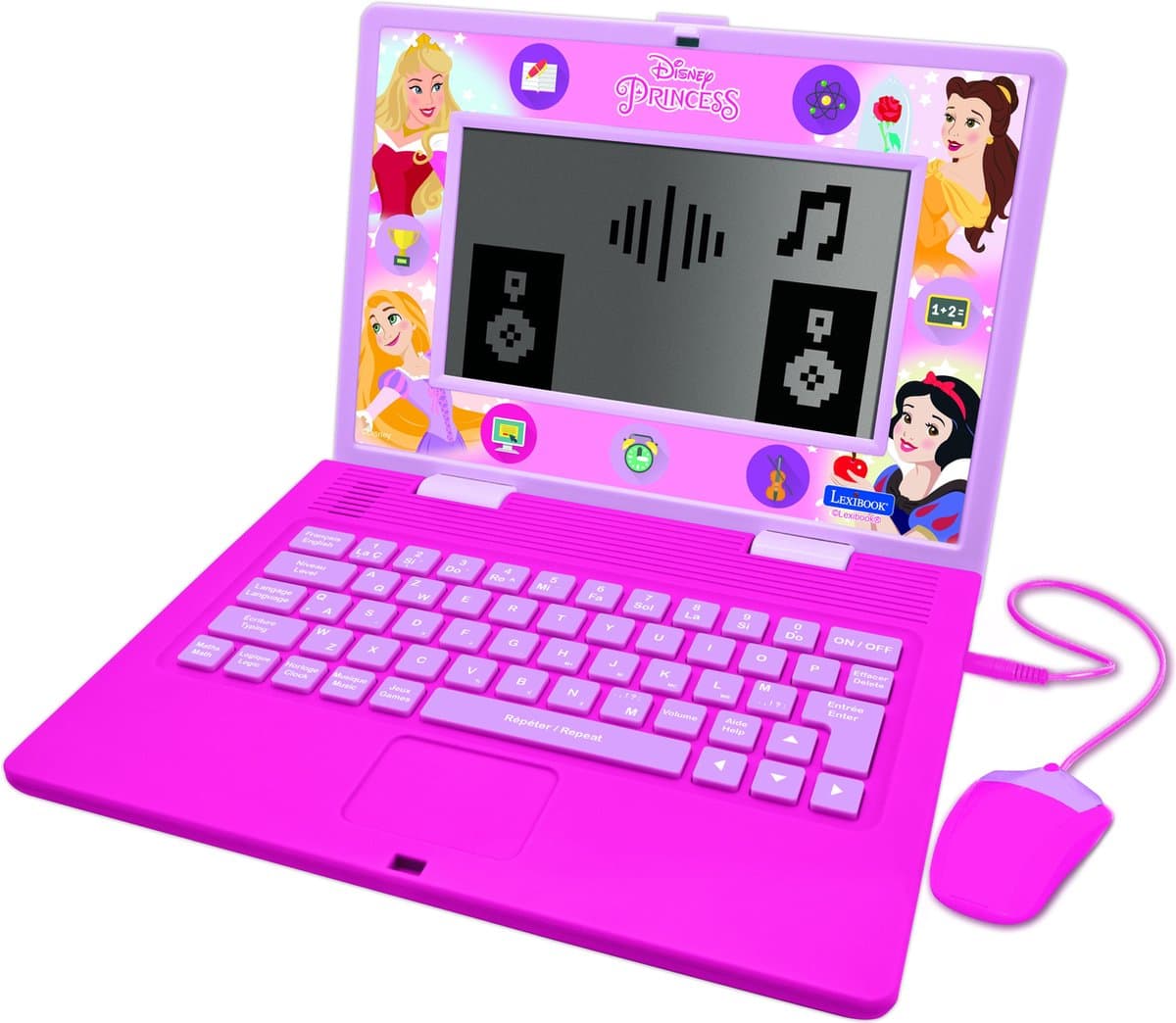 Disney Princess Tweetalige educatieve laptop met 170 activiteiten (85 in elke taal) 6,7" scherm EN/FR - Afbeelding 1