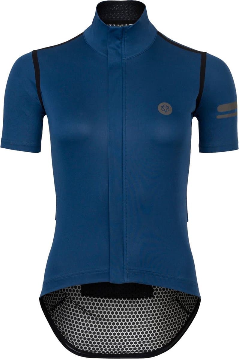 AGU Rain Jersey - Fietsshirt korte mouw - Wielershirt - Dames - Blauw - S - Waterdicht - DWR Coating - Getapete naden - Afbeelding 1