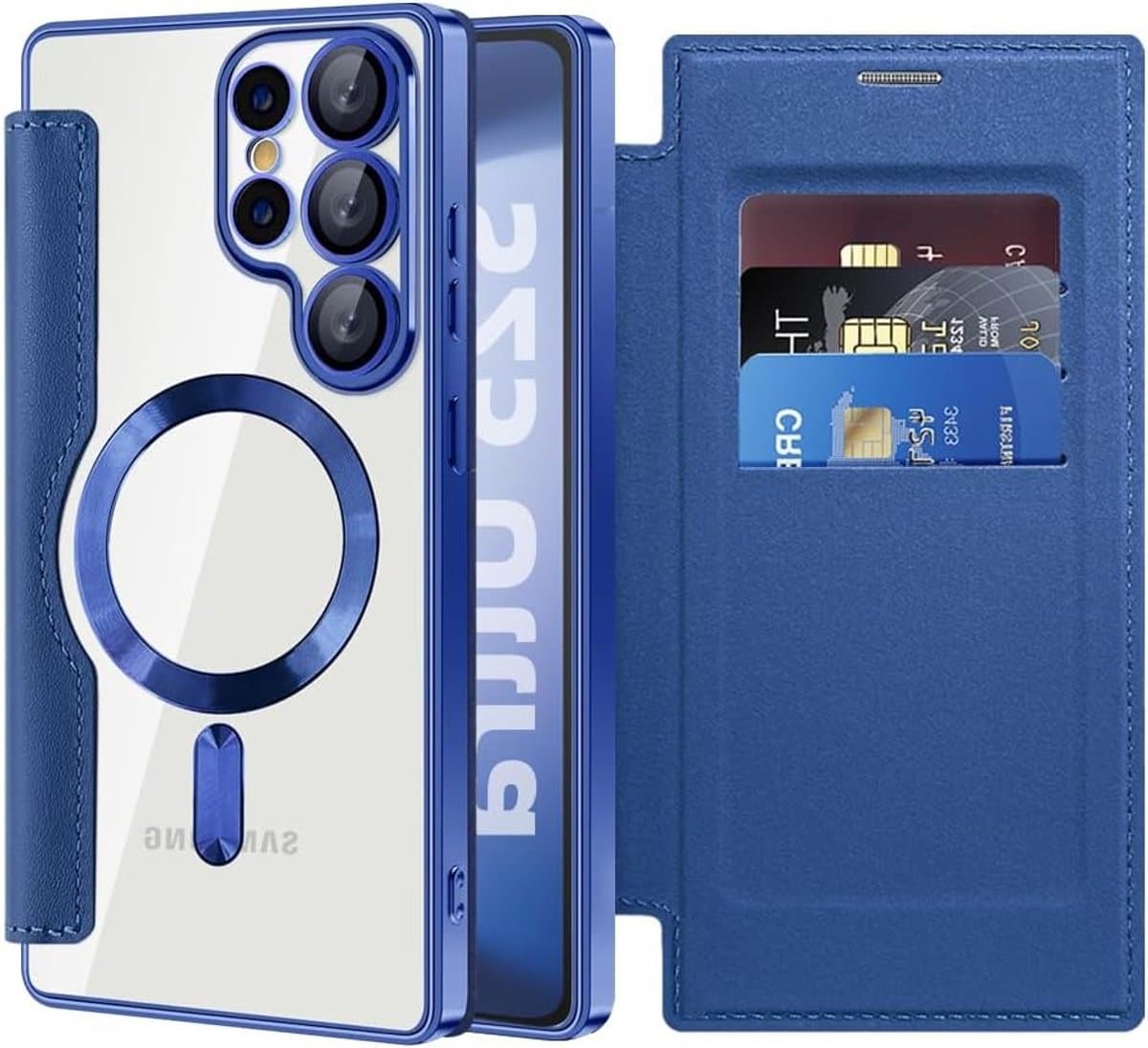Flip Folio Wallet Case voor Samsung Galaxy S25 Ultra met Kaartsleuf, RFID Bescherming en Schokbestendig Ontwerp van PU Leer - Afbeelding 1