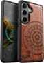 Wood Case for Samsung Galaxy S26 [Hard Real Wood & Soft TPU] Shockproof Bumper Compatible Magsafe With Galaxy S26 Cover (Roos-Het Kompas en de Golf)
