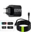 Netadapter voor Switch 2 / OLED/Lite console, 1,5 m oplader switch ondersteunt Dock TV Switch, Steam Deck Dock en Switch Pro controller, 60 W snel USB type C, EU Plug