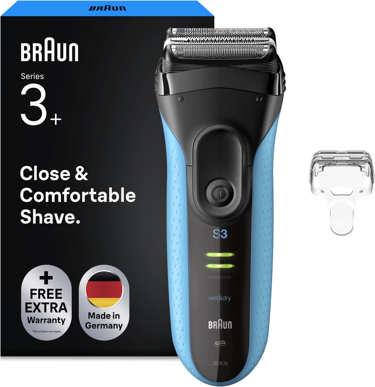 Braun Series 3+ 3040S - Elektrisch Scheerapparaat voor mannen - Precisietrimmer - Nat & Droog - Afbeelding 1